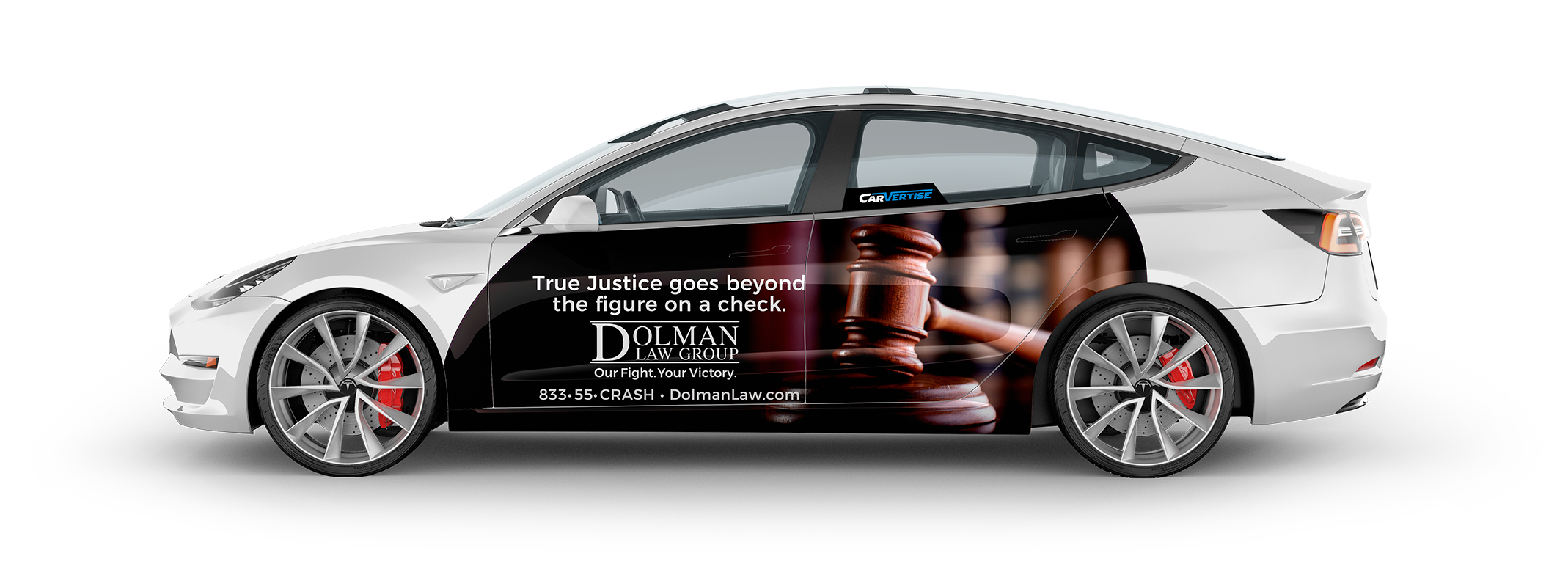 Tesla Driver Side Flat View Dolman Law Group